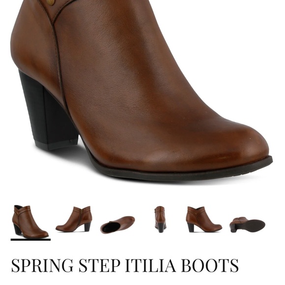 Spring Step Itilia Brown Boots Antiqued Metal Stud Size 40/9.5 - Picture 1 of 10